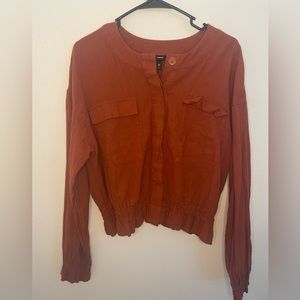 Women’s Mossimo Orange Long Sleeve Shirt Size Medium